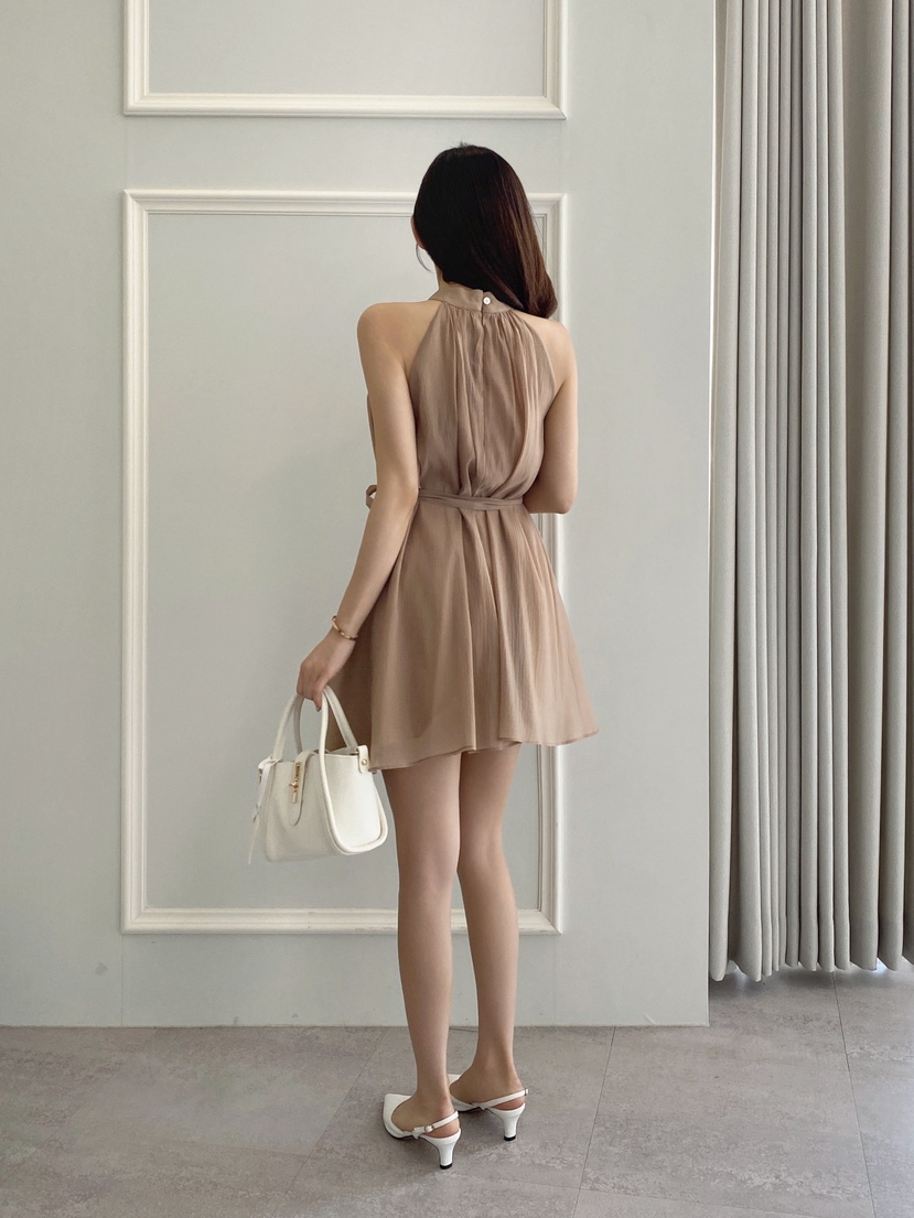 CLOTH韓國東大門代購女裝新品26春夏休閑人氣連衣裙含腰繩CLOTH連衣裙