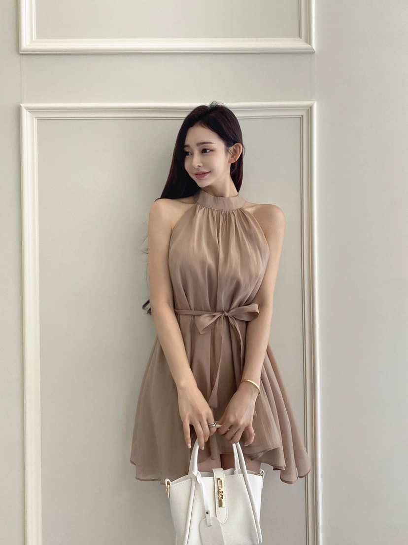 CLOTH韓國東大門代購女裝新品26春夏休閑人氣連衣裙含腰繩CLOTH連衣裙