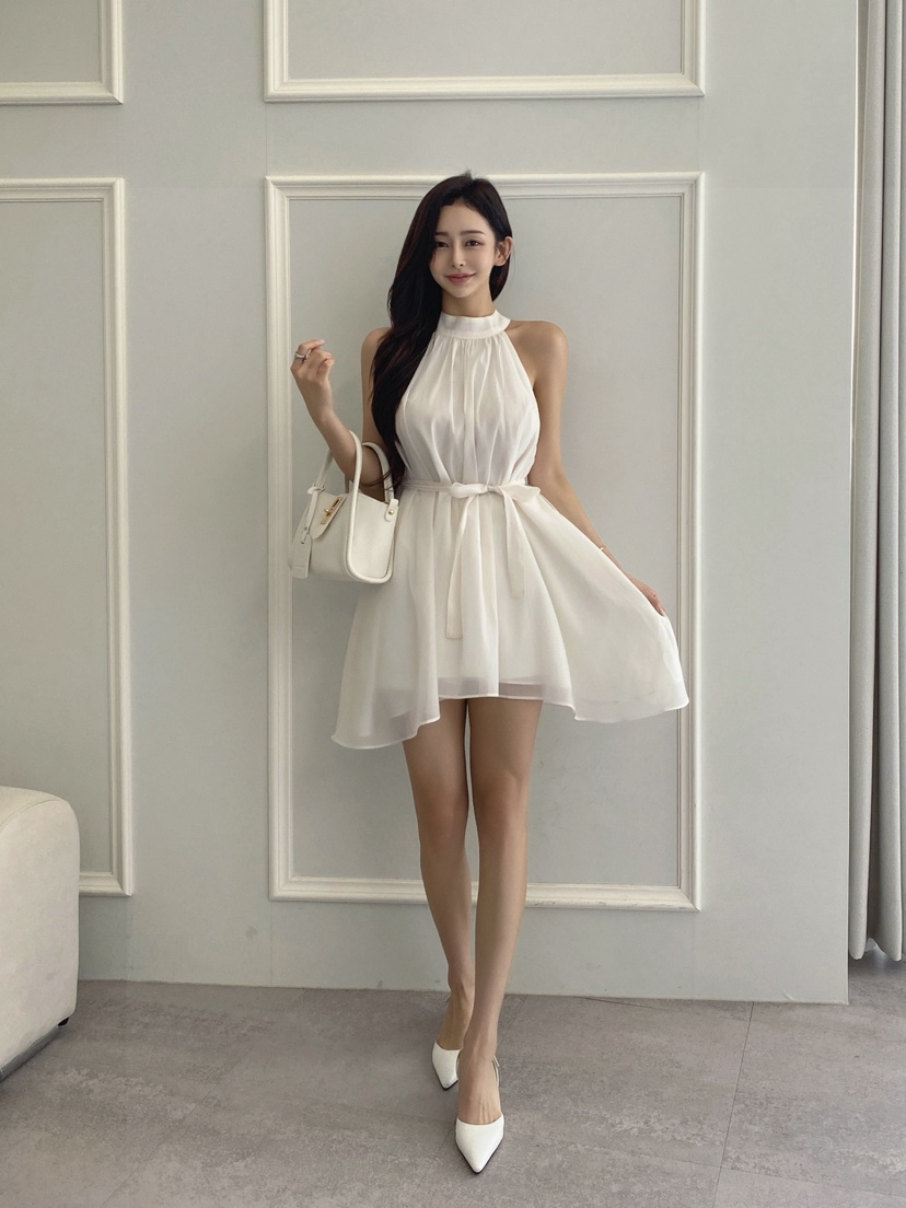 CLOTH韓國東大門代購女裝新品26春夏休閑人氣連衣裙含腰繩CLOTH連衣裙圖色1