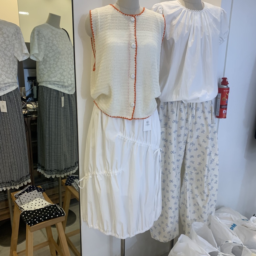 TAN&amp;COMO韓國東大門直郵女裝新款26春夏半身裙中短裙褶皺tan-COMO半身裙/中短裙