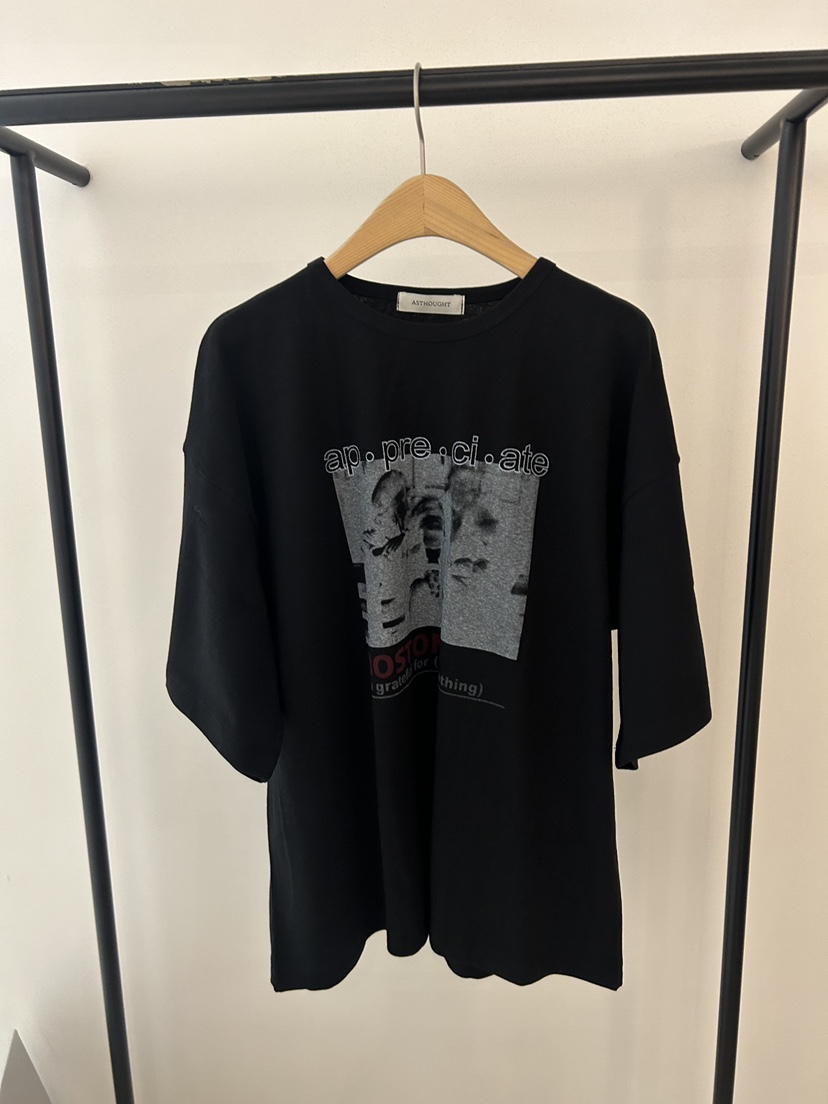 AS THOUGHT韓國東大門代購女裝新品休閑熱賣推薦T恤印花AS THOUGHTT恤圖色3