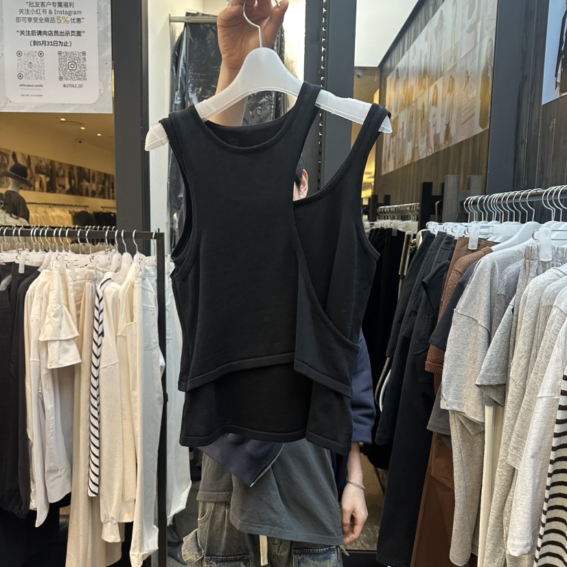 LE ETOILE韓國東大門代購女裝新款時尚休閑吊帶背心鏤空Le etoile吊帶/背心圖色3