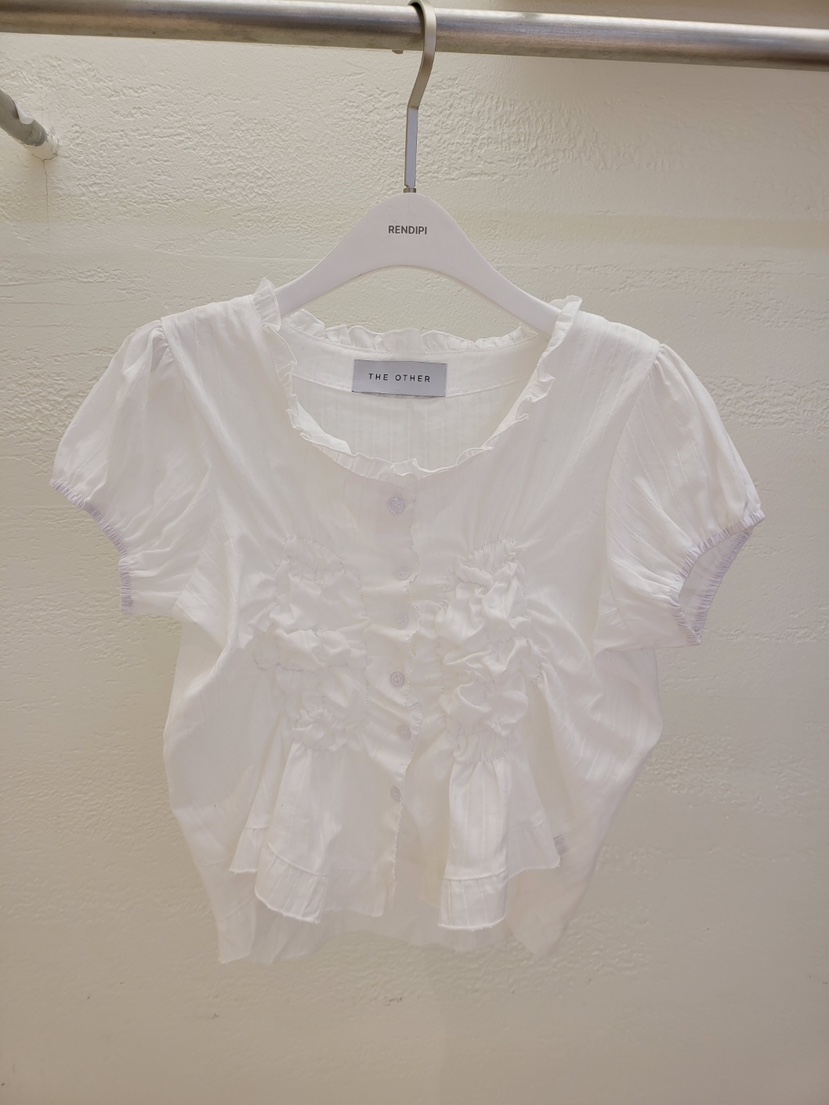 THE OTHER韓國東大門直郵女士新品職業襯衫蕾絲衫可愛的荷葉邊THE OTHER襯衫/蕾絲衫圖色1