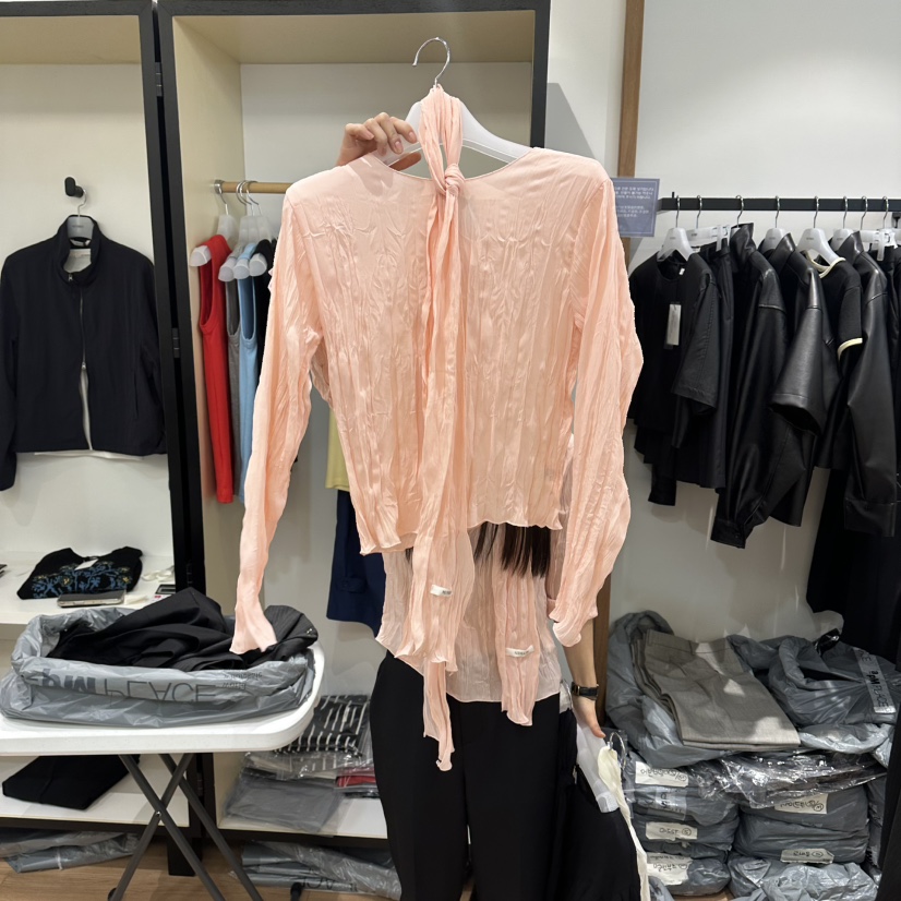 MUYBIEN韓國東大門代購女士新品人氣休閑襯衫蕾絲衫含脖帶MUYBIEN襯衫/蕾絲衫圖色2