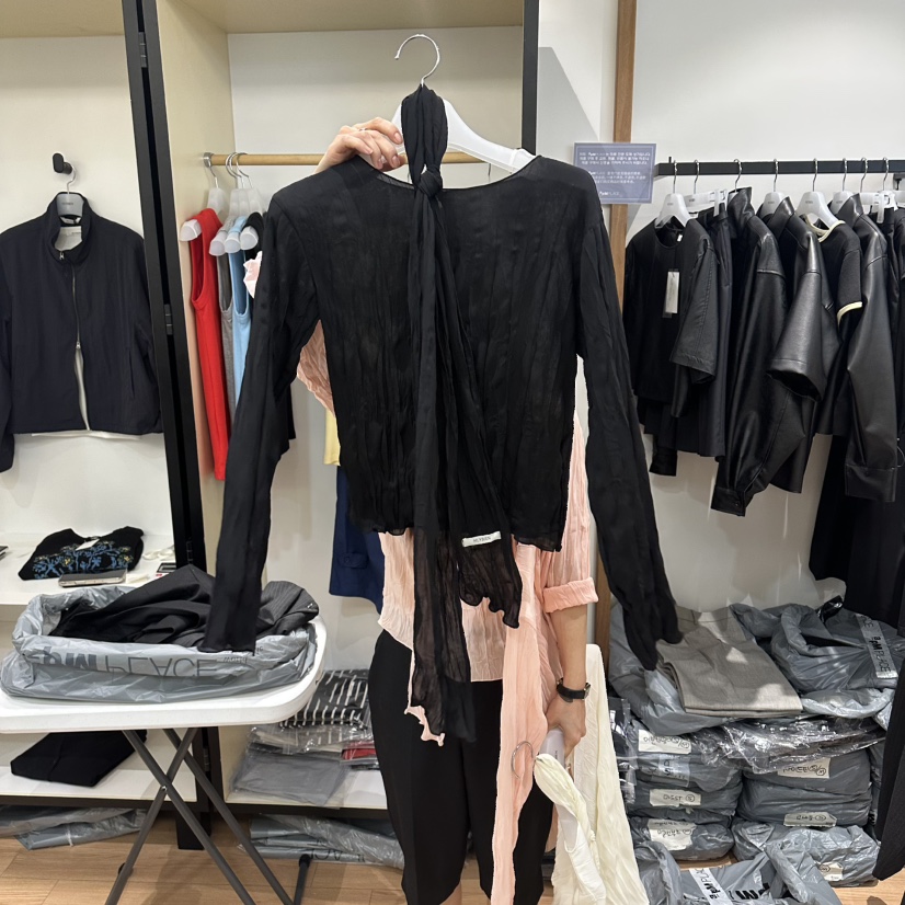 MUYBIEN韓國東大門代購女士新品人氣休閑襯衫蕾絲衫含脖帶MUYBIEN襯衫/蕾絲衫圖色3