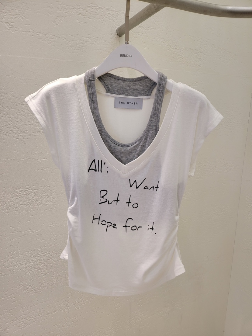 THE OTHER韓國東大門直郵女士新品人氣職業熱賣26春夏T恤印花THE OTHERT恤圖色2