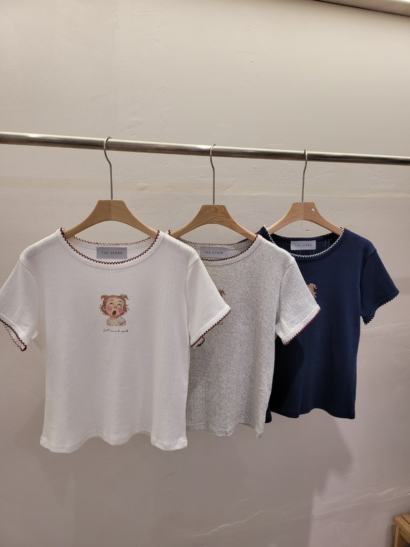 THE OTHER韓國東大門代購女士新品人氣26春夏休閑T恤羅紋THE OTHERT恤
