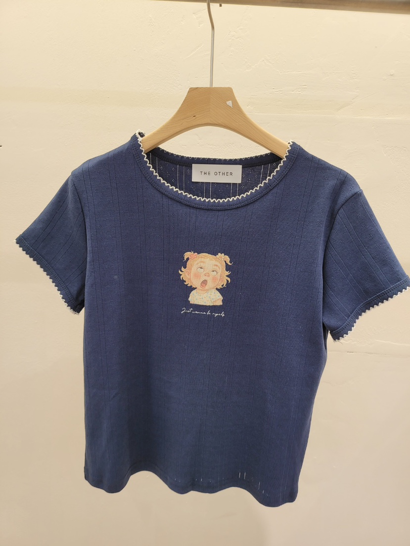 THE OTHER韓國東大門代購女士新品人氣26春夏休閑T恤羅紋THE OTHERT恤圖色2