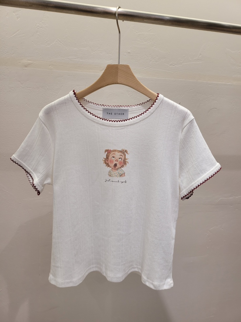 THE OTHER韓國東大門代購女士新品人氣26春夏休閑T恤羅紋THE OTHERT恤圖色3