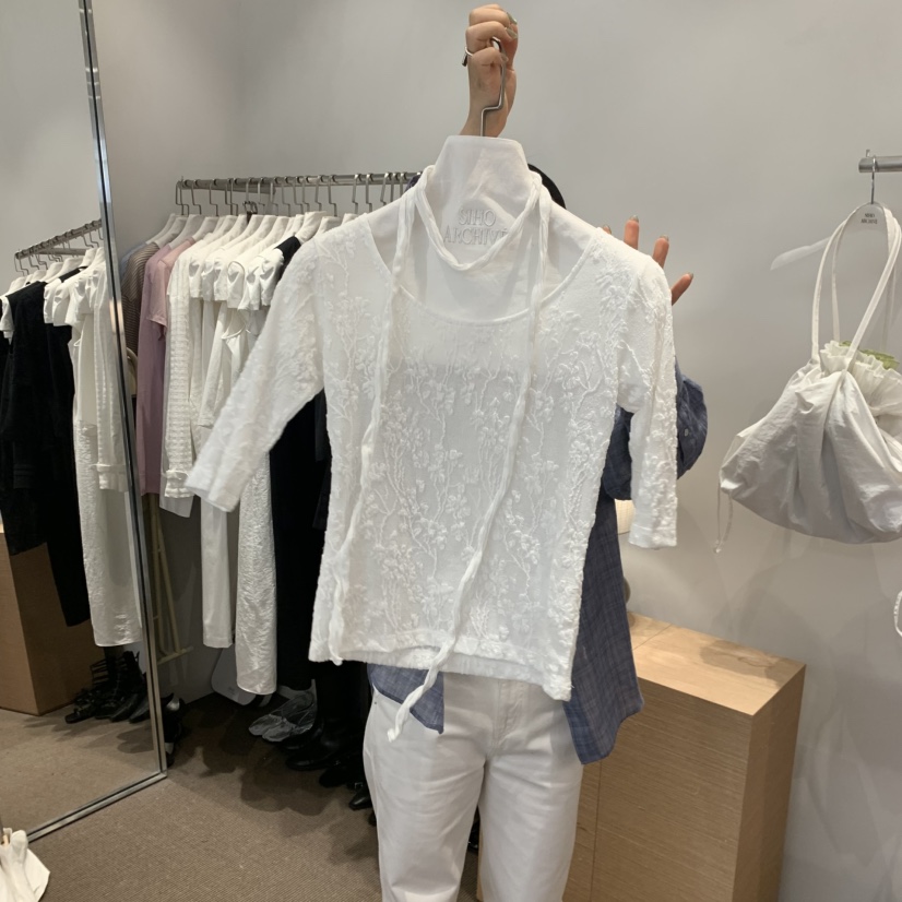 SIHO ARCHIVE韓國代購女裝新品26春夏時尚熱賣T恤含飄帶SIHO ARCHIVET恤圖色2