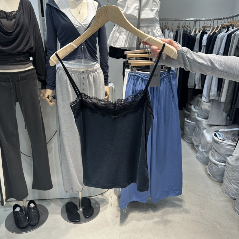 W.FATAL韓國代購女士新品休閑26春夏推薦吊帶背心蕾絲羅紋W.FATAL吊帶/背心圖色3