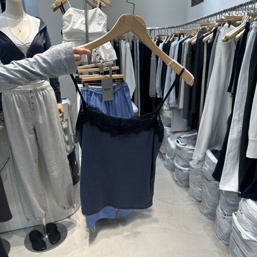 W.FATAL韓國代購女士新品休閑26春夏推薦吊帶背心蕾絲羅紋W.FATAL吊帶/背心圖色4