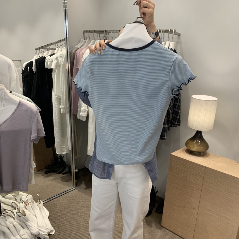 SIHO ARCHIVE韓國代購女士新款人氣26春夏真品時尚T恤條紋SIHO ARCHIVET恤