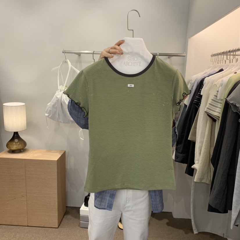 SIHO ARCHIVE韓國代購女士新款人氣26春夏真品時尚T恤條紋SIHO ARCHIVET恤圖色2