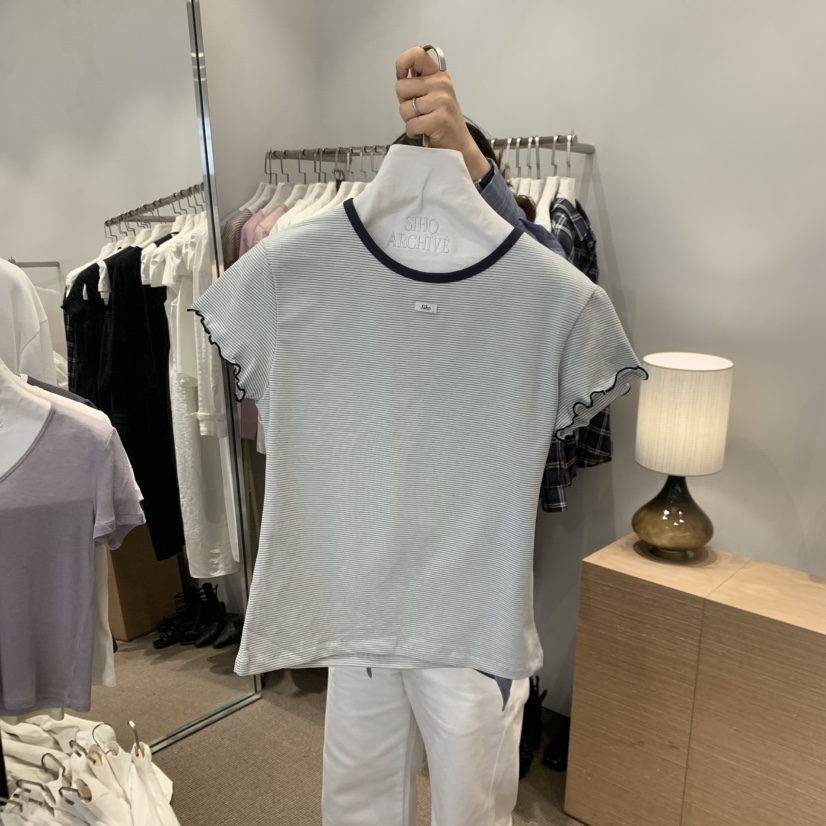 SIHO ARCHIVE韓國代購女士新款人氣26春夏真品時尚T恤條紋SIHO ARCHIVET恤圖色4