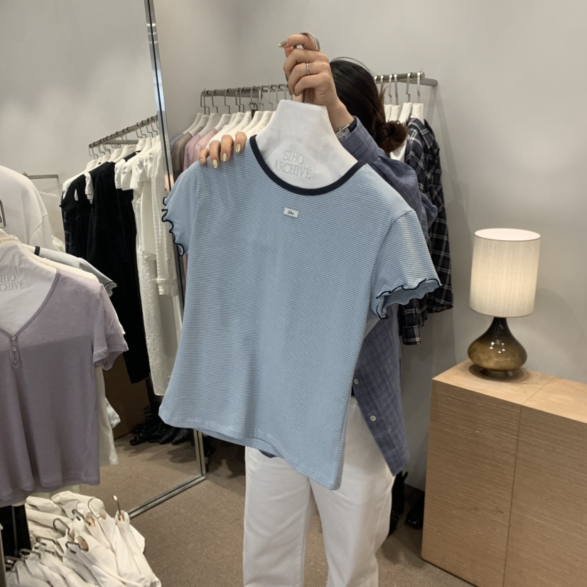 SIHO ARCHIVE韓國代購女士新款人氣26春夏真品時尚T恤條紋SIHO ARCHIVET恤圖色5