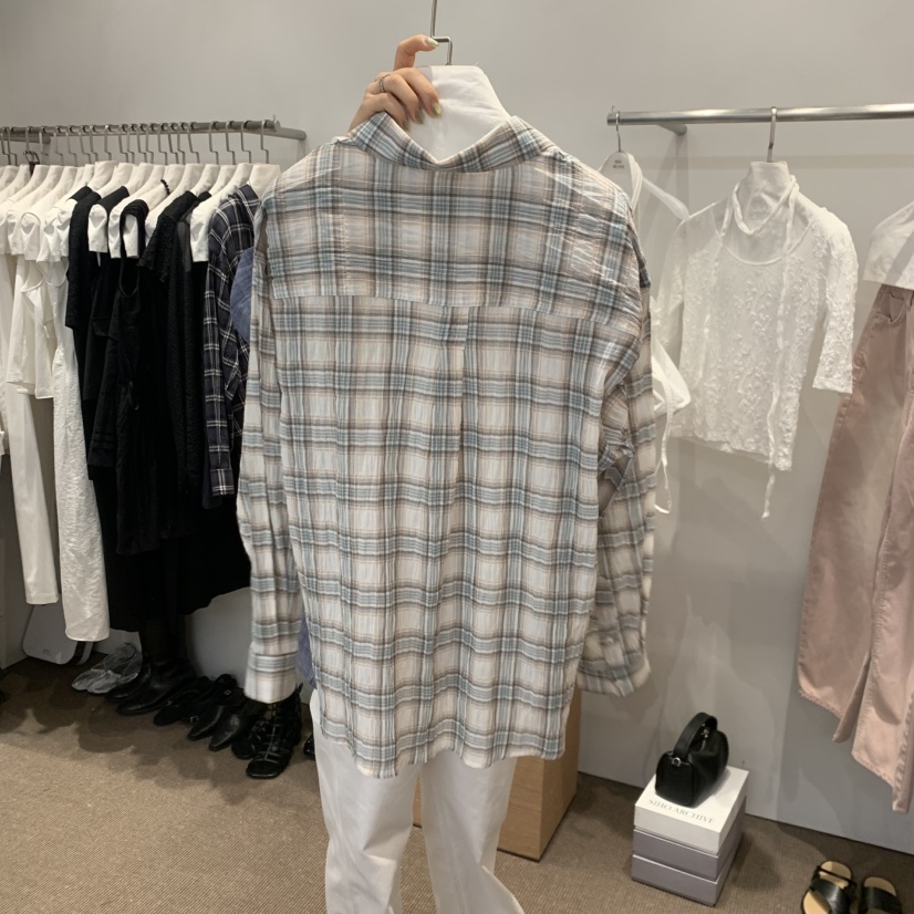 SIHO ARCHIVE韓國直郵女士新款推薦人氣職業襯衫蕾絲衫格紋SIHO ARCHIVE襯衫/蕾絲衫