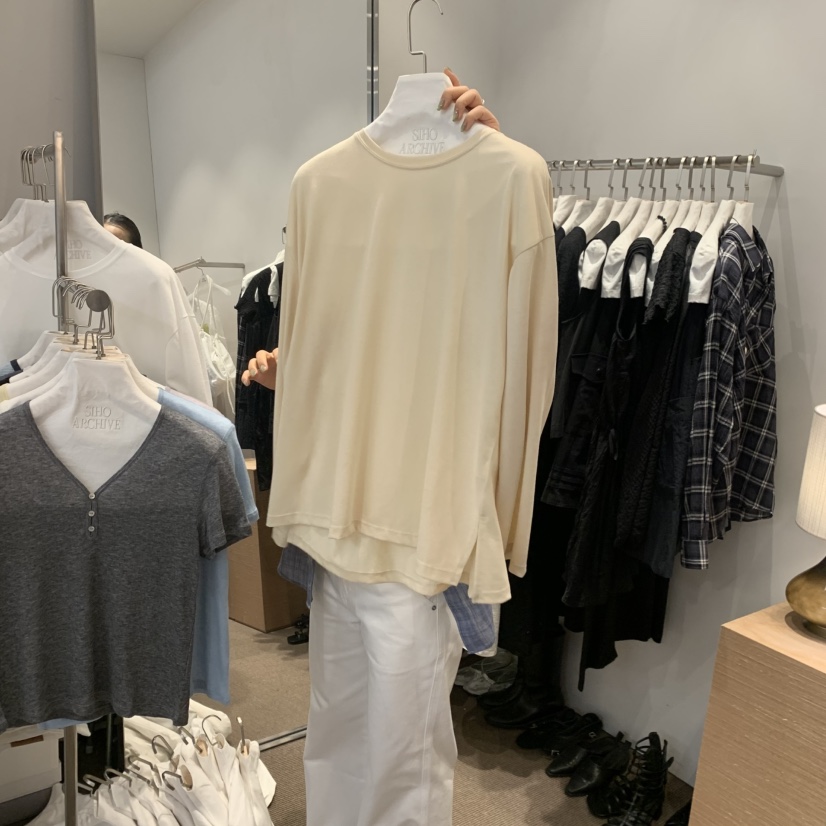 SIHO ARCHIVE韓國代購女裝新品休閑推薦真品26春夏長袖T恤鵝SIHO ARCHIVE長袖T恤圖色2