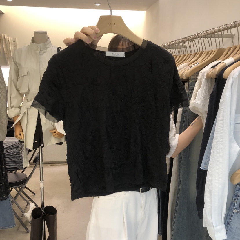 PHILO東大門代購女裝新款熱賣職業推薦26春夏時尚休閑T恤PHILOT恤圖色2
