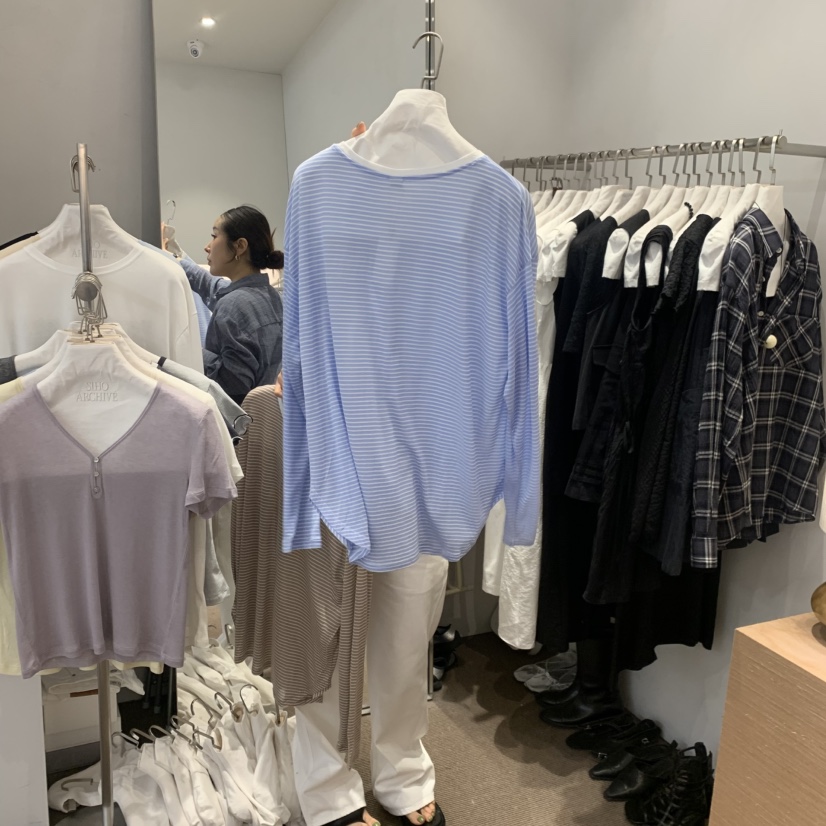 SIHO ARCHIVE東大門代購女士新款人氣26春夏長袖T恤條紋SIHO ARCHIVE長袖T恤