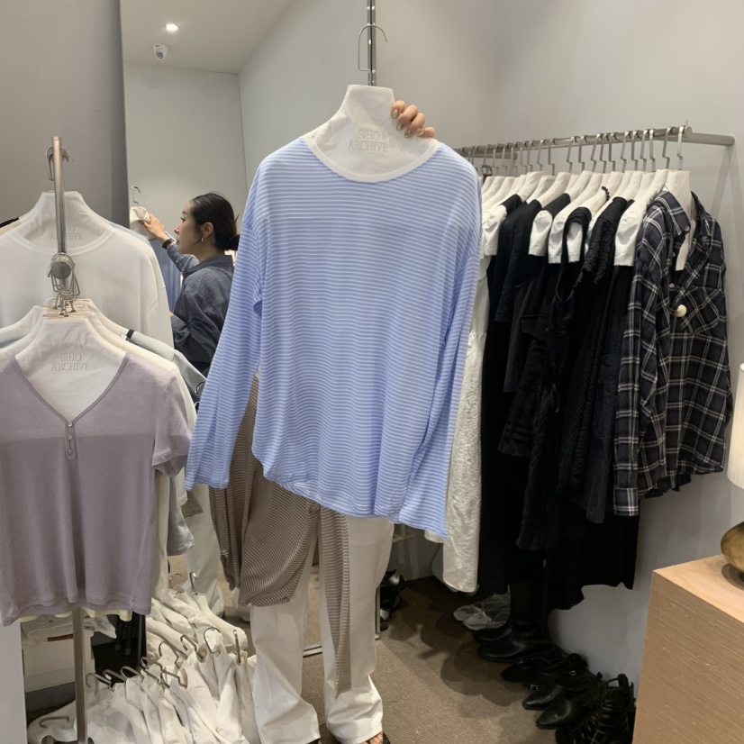 SIHO ARCHIVE東大門代購女士新款人氣26春夏長袖T恤條紋SIHO ARCHIVE長袖T恤圖色2