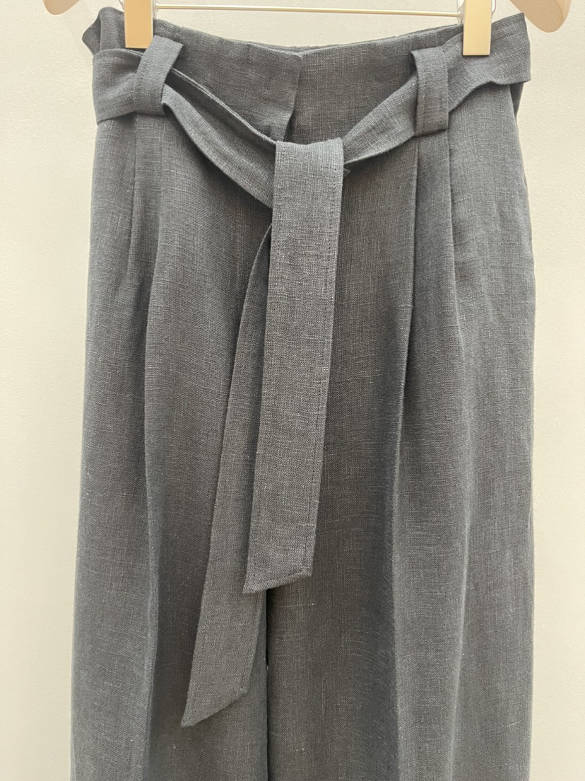 PLUS HONG-P韓國直郵實拍女裝新品人氣休閑褲含腰帶亞麻LORA FAMILY/PLUS HONG休閑褲