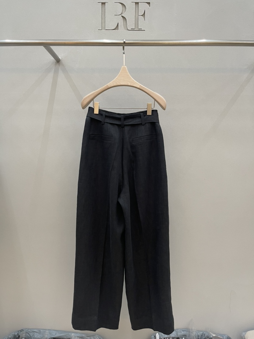 PLUS HONG-P韓國直郵實拍女裝新品人氣休閑褲含腰帶亞麻LORA FAMILY/PLUS HONG休閑褲