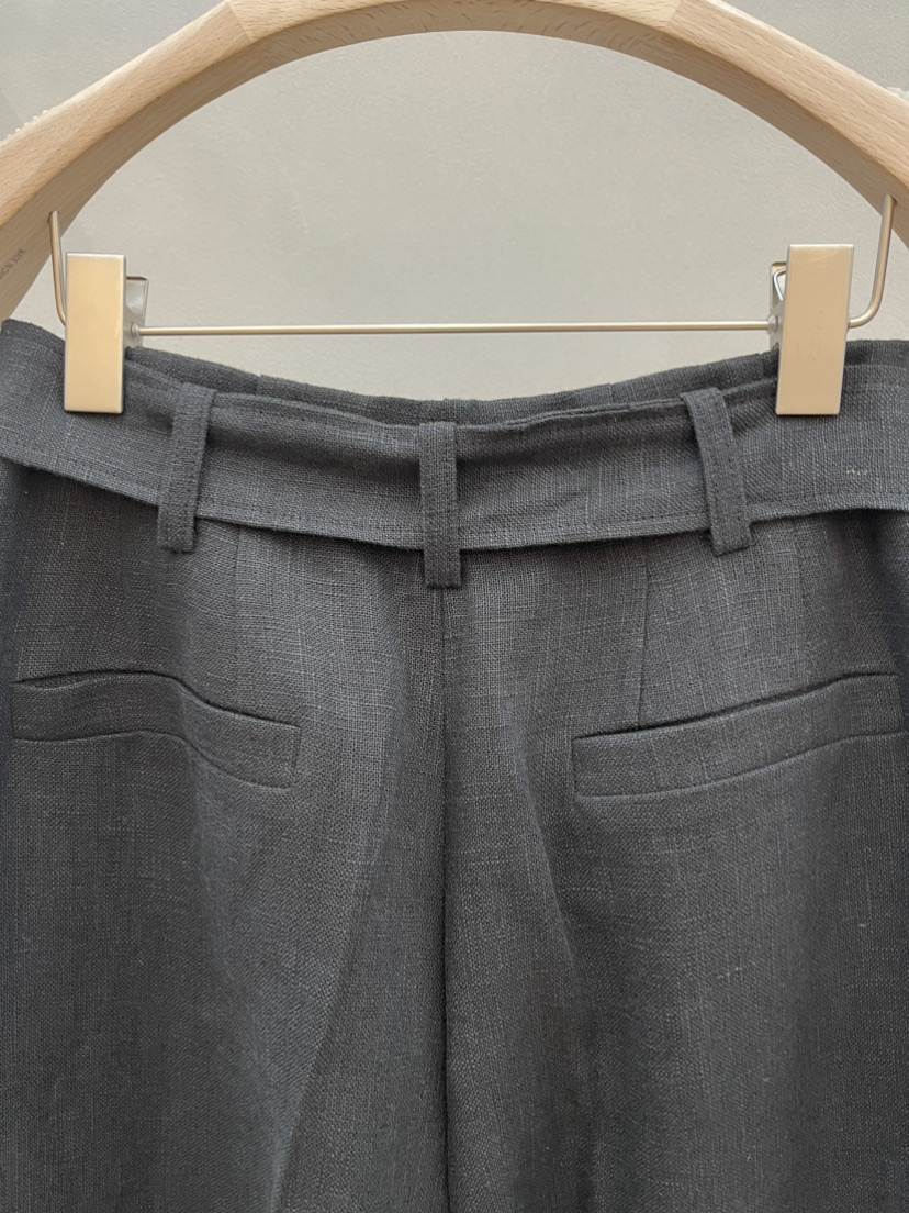 PLUS HONG-P韓國直郵實拍女裝新品人氣休閑褲含腰帶亞麻LORA FAMILY/PLUS HONG休閑褲