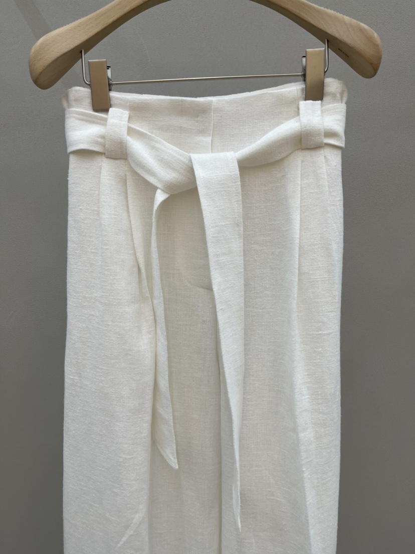 PLUS HONG-P韓國直郵實拍女裝新品人氣休閑褲含腰帶亞麻LORA FAMILY/PLUS HONG休閑褲