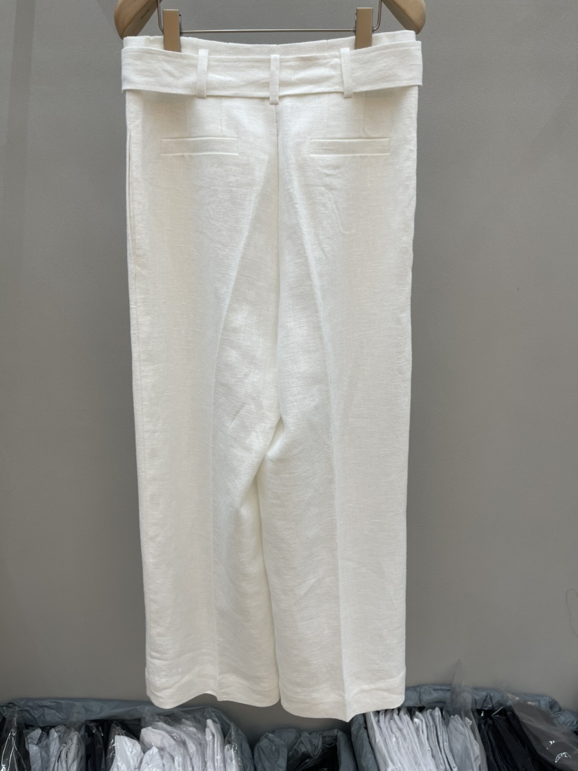 PLUS HONG-P韓國直郵實拍女裝新品人氣休閑褲含腰帶亞麻LORA FAMILY/PLUS HONG休閑褲