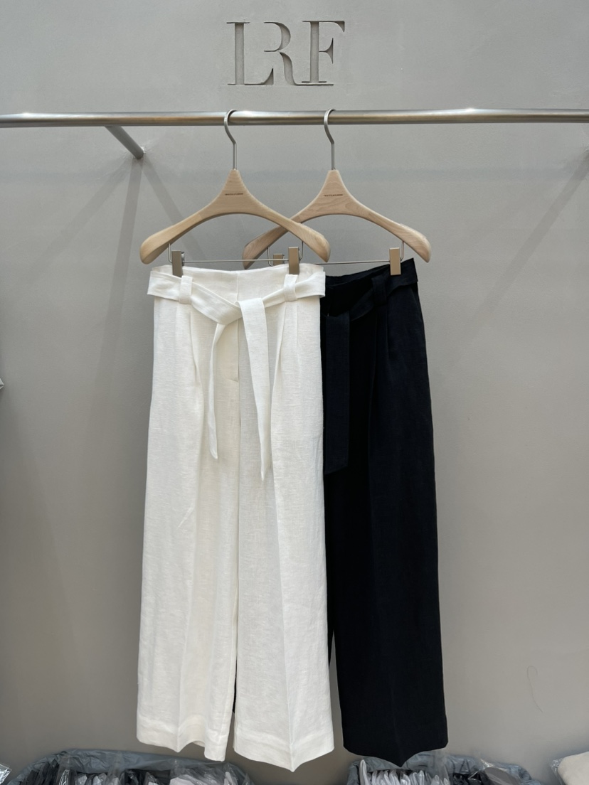 PLUS HONG-P韓國直郵實拍女裝新品人氣休閑褲含腰帶亞麻LORA FAMILY/PLUS HONG休閑褲