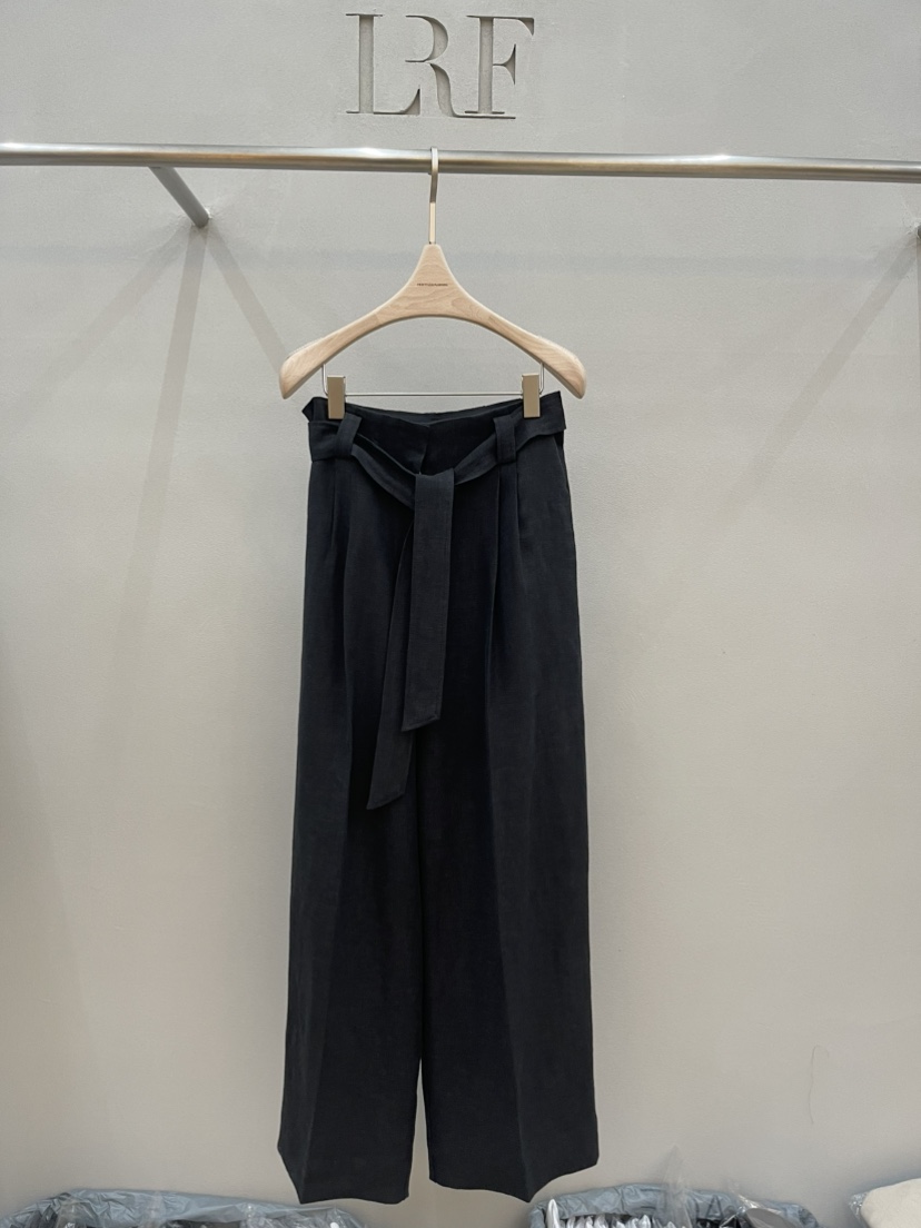 PLUS HONG-P韓國直郵實拍女裝新品人氣休閑褲含腰帶亞麻LORA FAMILY/PLUS HONG休閑褲圖色1