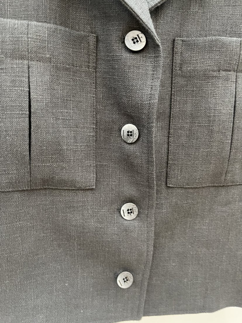 PLUS HONG-P韓國東大門代購女士新品人氣職業夾克口袋亞麻LORA FAMILY/PLUS HONG夾克