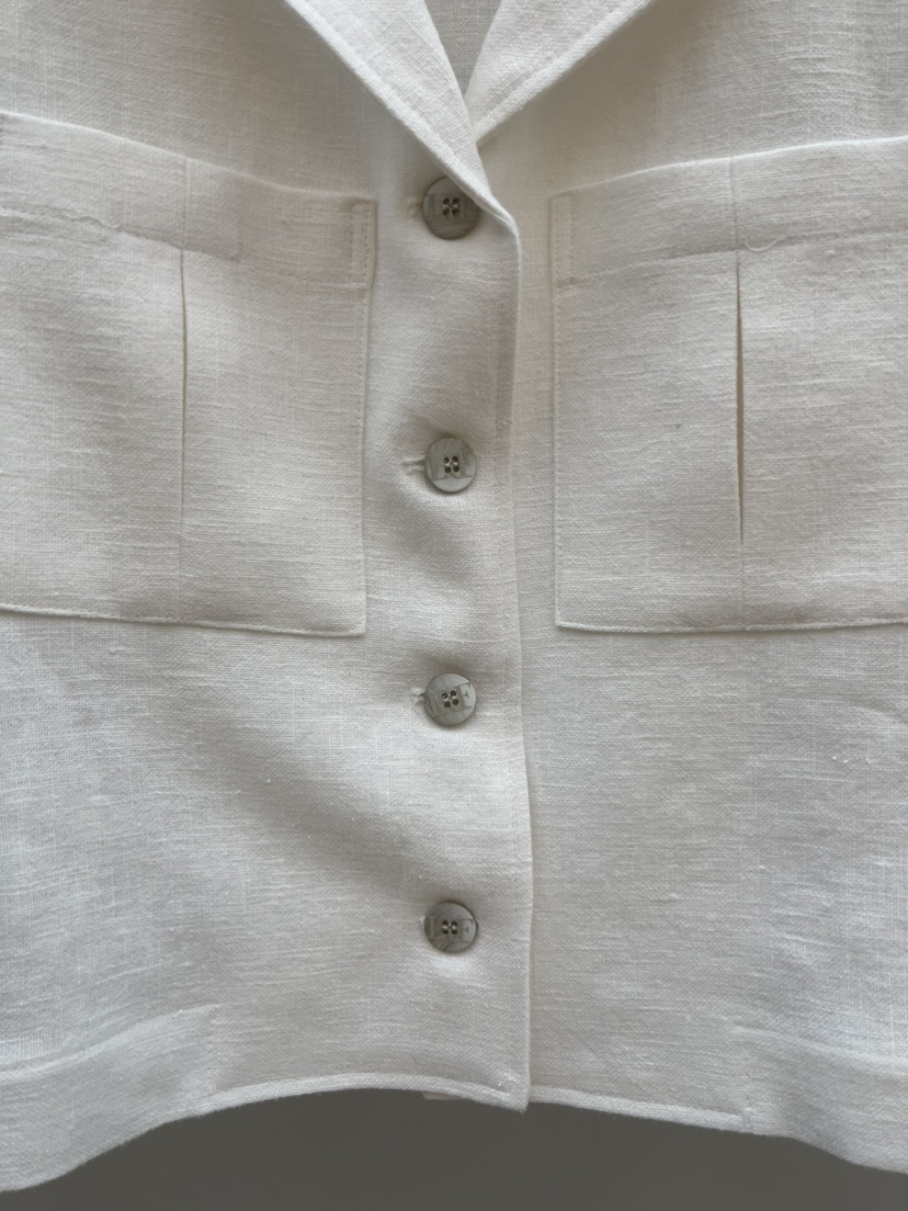 PLUS HONG-P韓國東大門代購女士新品人氣職業夾克口袋亞麻LORA FAMILY/PLUS HONG夾克