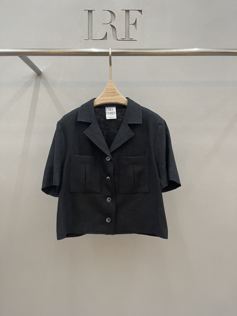 PLUS HONG-P韓國東大門代購女士新品人氣職業夾克口袋亞麻LORA FAMILY/PLUS HONG夾克圖色1