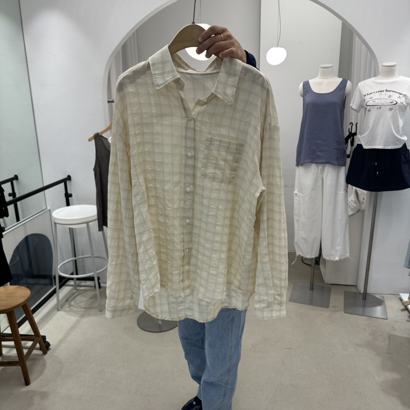 GOLDEN MARKET韓國東大門直郵女裝新款推薦襯衫蕾絲衫格子GOLDEN MARKET襯衫/蕾絲衫圖色2