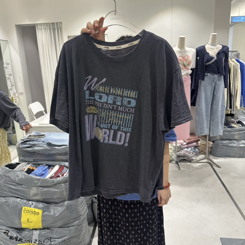 COMBO韓國直郵實拍女裝新款時尚推薦休閑熱賣職業人氣T恤COM_BOT恤圖色2