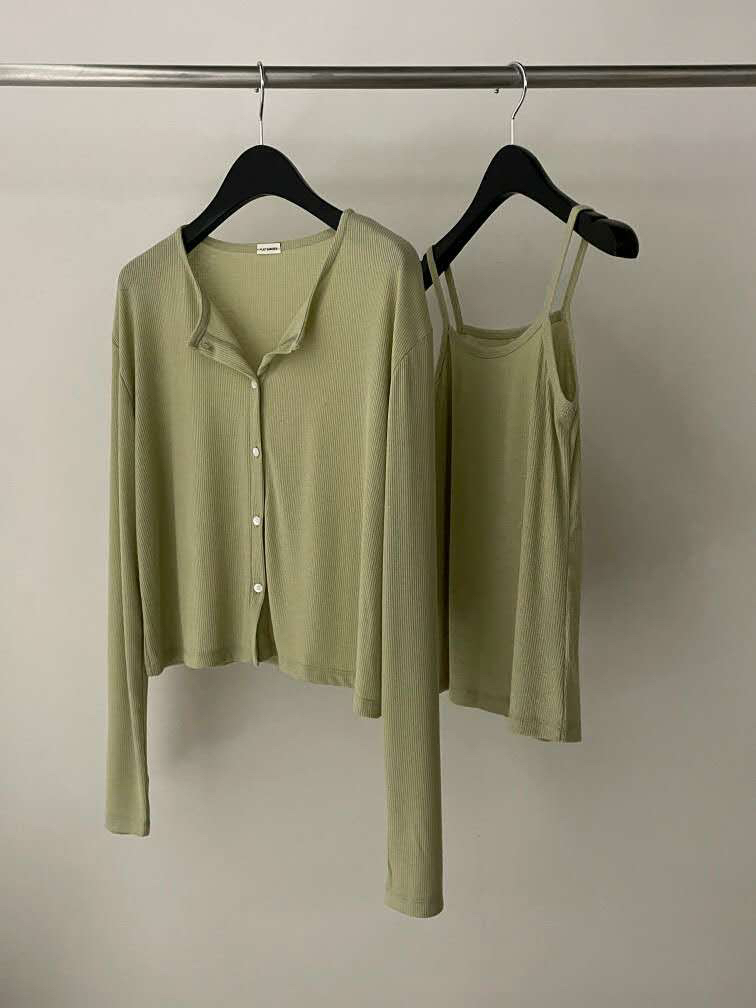 FLAT GARDEN/LA MUETTE/JAMIESTONE韓國直郵實拍女士新品人氣套裝開衫羅紋FLAT GARDEN/LA MUETTE/JAMIESTONE套裝圖色2