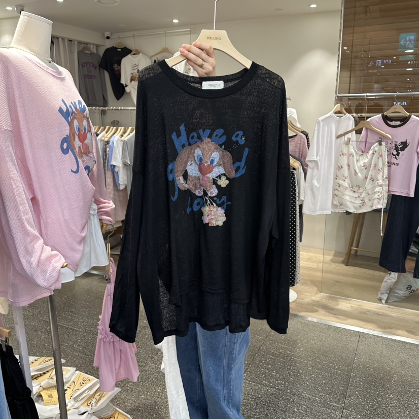 DELLING韓國直郵女士新款推薦職業時尚26春夏人氣長袖T恤DELLING長袖T恤圖色4