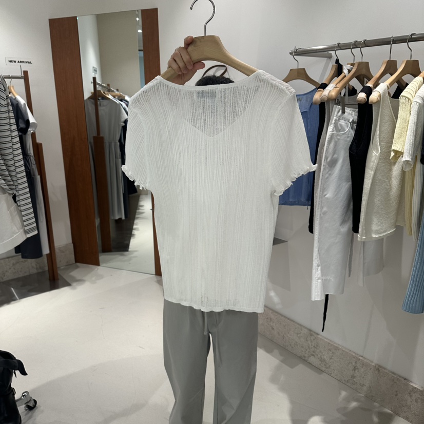 ANDMORE BUTTON韓國東大門代購女士新款時尚針織衫絲帶亞麻ANDMORE BUTTON針織衫