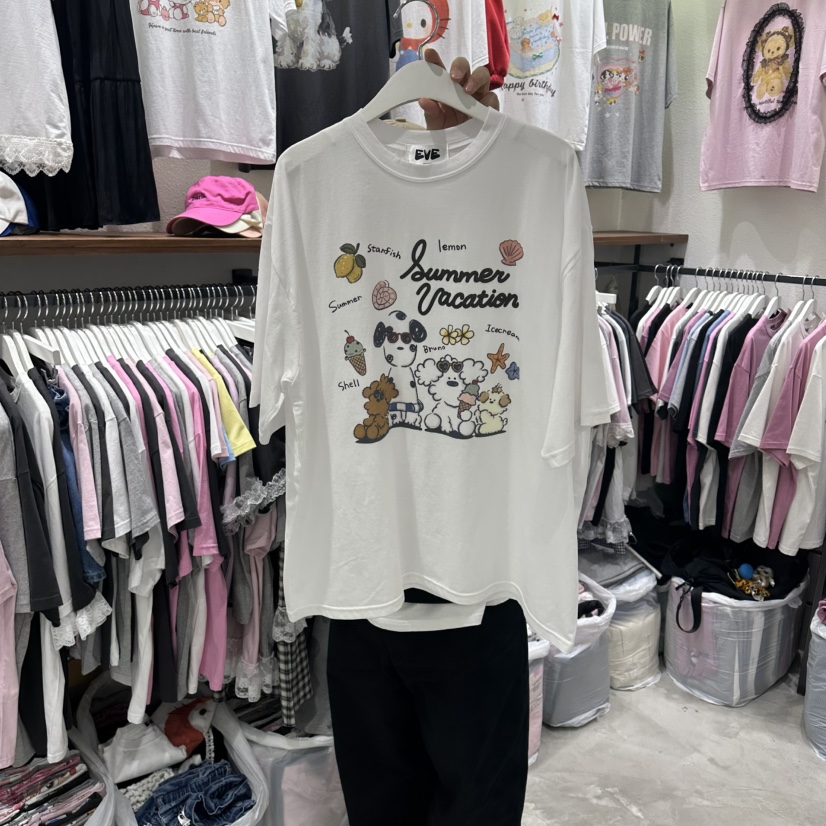 EVE韓國代購女裝新品推薦時尚職業休閑熱賣人氣26春夏T恤EVET恤圖色1