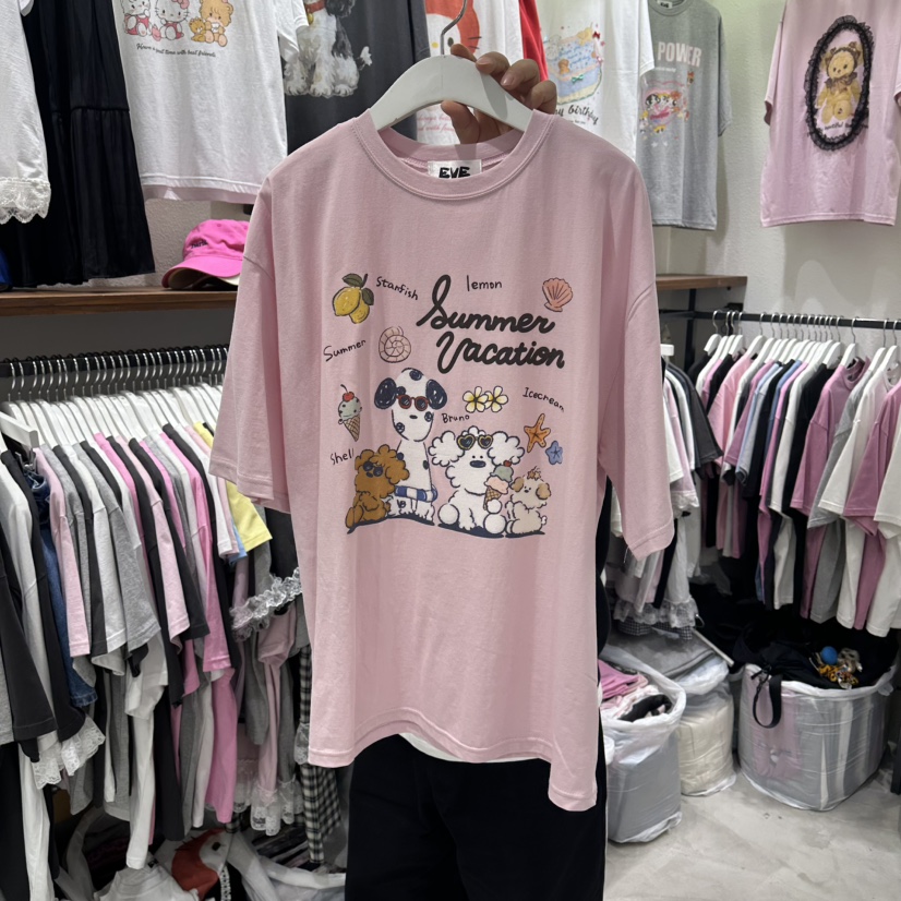 EVE韓國代購女裝新品推薦時尚職業休閑熱賣人氣26春夏T恤EVET恤圖色2