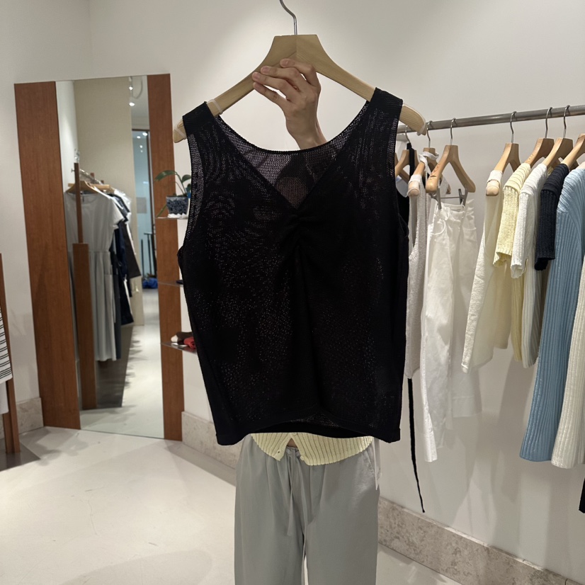 ANDMORE BUTTON韓國東大門代購女裝新品休閑吊帶背心褶皺ANDMORE BUTTON吊帶/背心圖色2