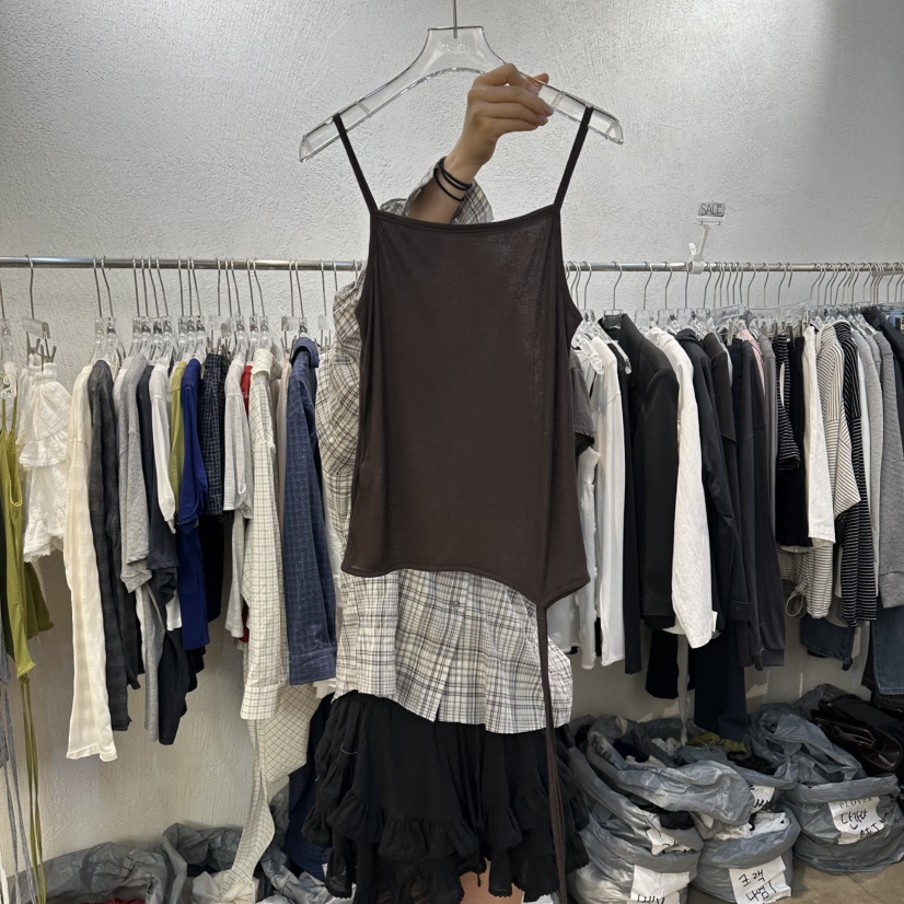 PLOVER韓國東大門代購女士新款26春夏熱賣人氣職業吊帶背心PLO_VER吊帶/背心