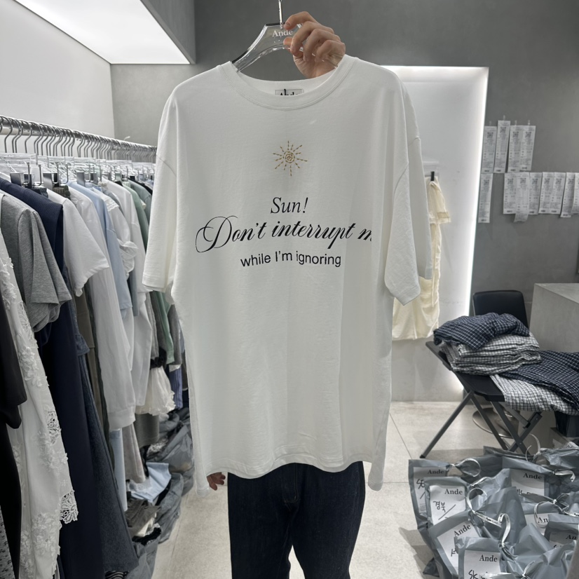 ANDE韓國直郵女裝新品推薦時尚26春夏熱賣職業人氣休閑T恤AndeT恤圖色1