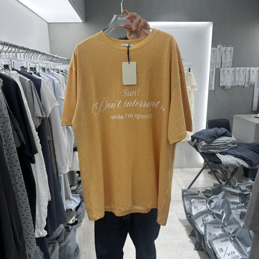 ANDE韓國直郵女裝新品推薦時尚26春夏熱賣職業人氣休閑T恤AndeT恤圖色4