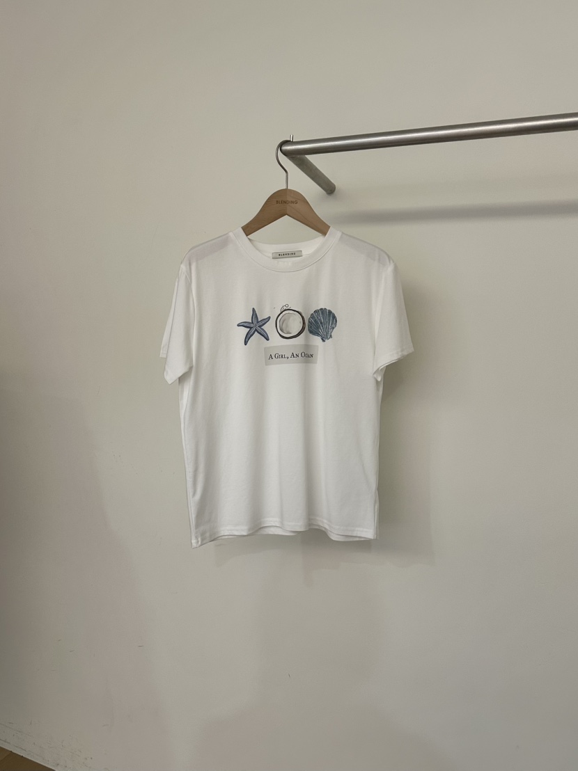 BLENDING-p韓國東大門直郵女士新品休閑時尚人氣26春夏T恤BLENDING-pT恤圖色1