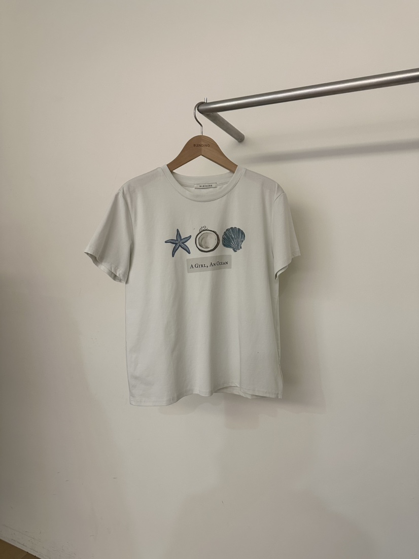 BLENDING-p韓國東大門直郵女士新品休閑時尚人氣26春夏T恤BLENDING-pT恤圖色2