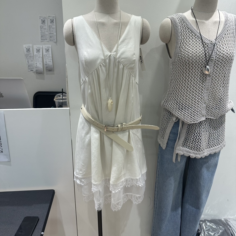 ORE-P韓國直郵女裝新品休閑職業推薦人氣連衣裙不含腰帶ORE連衣裙圖色2米色