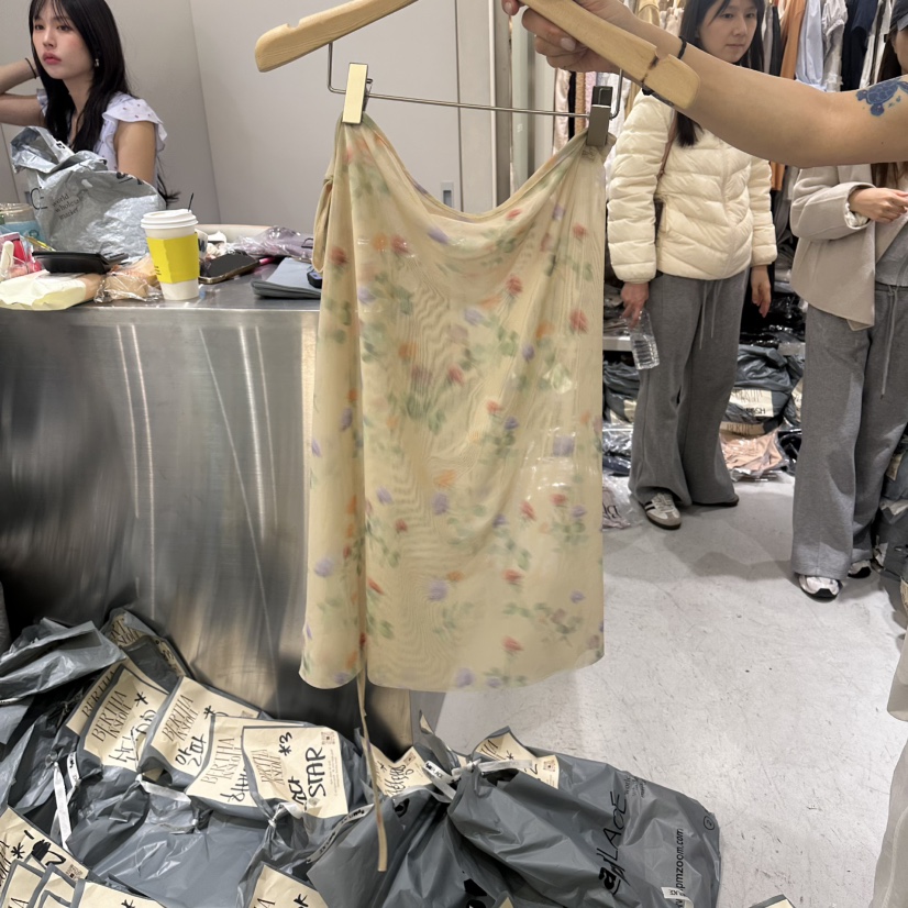 BERTHA韓國直郵實拍女裝新款人氣半身裙中短裙披肩花朵透明BERTHA半身裙/中短裙圖色2